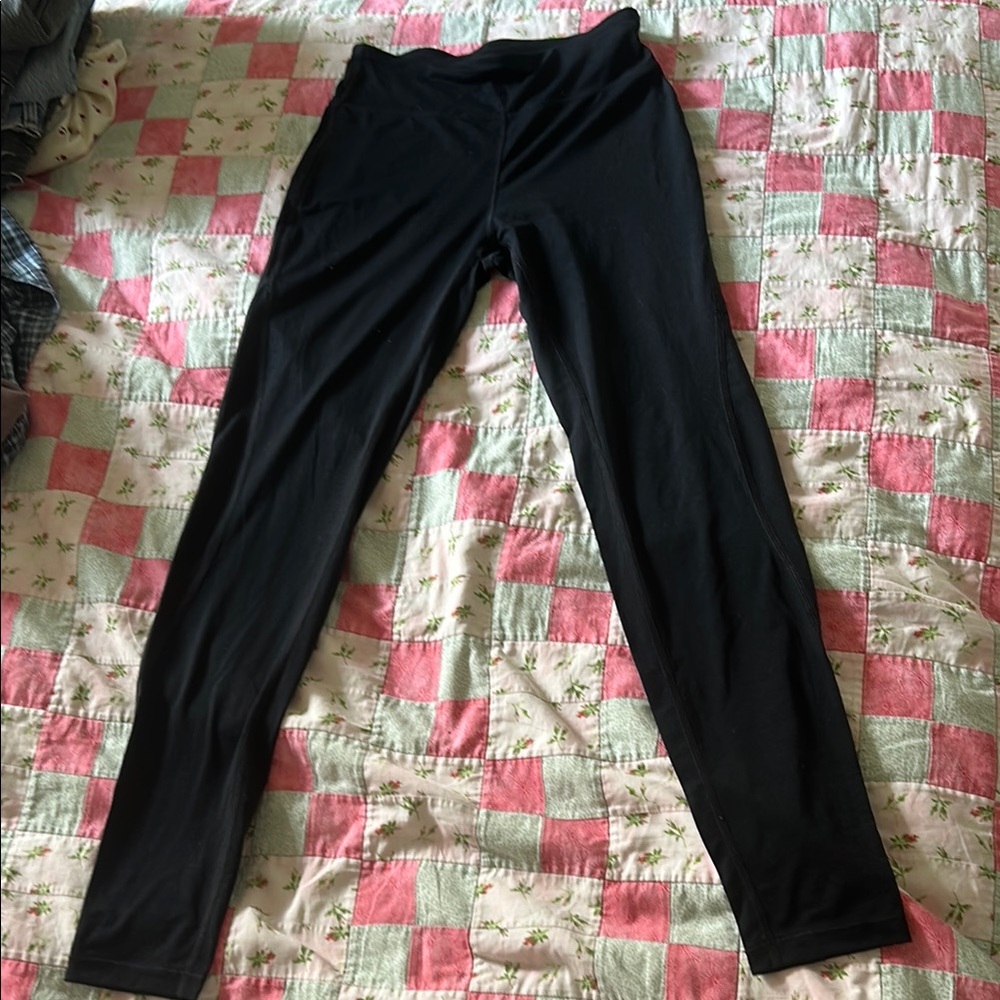 Merino wool blend black leggings